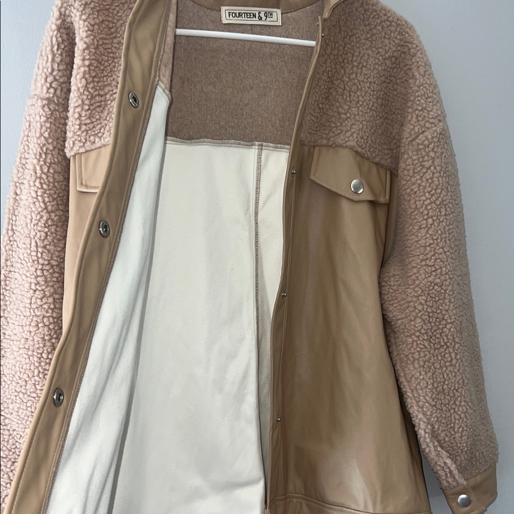 Fourth & Reckless Women's Tan Teddy Jacket.   CAJA. # 3 - Picture 6 of 10